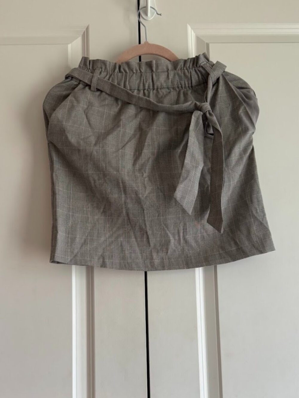 Dynamite tie front mini skirt - grey